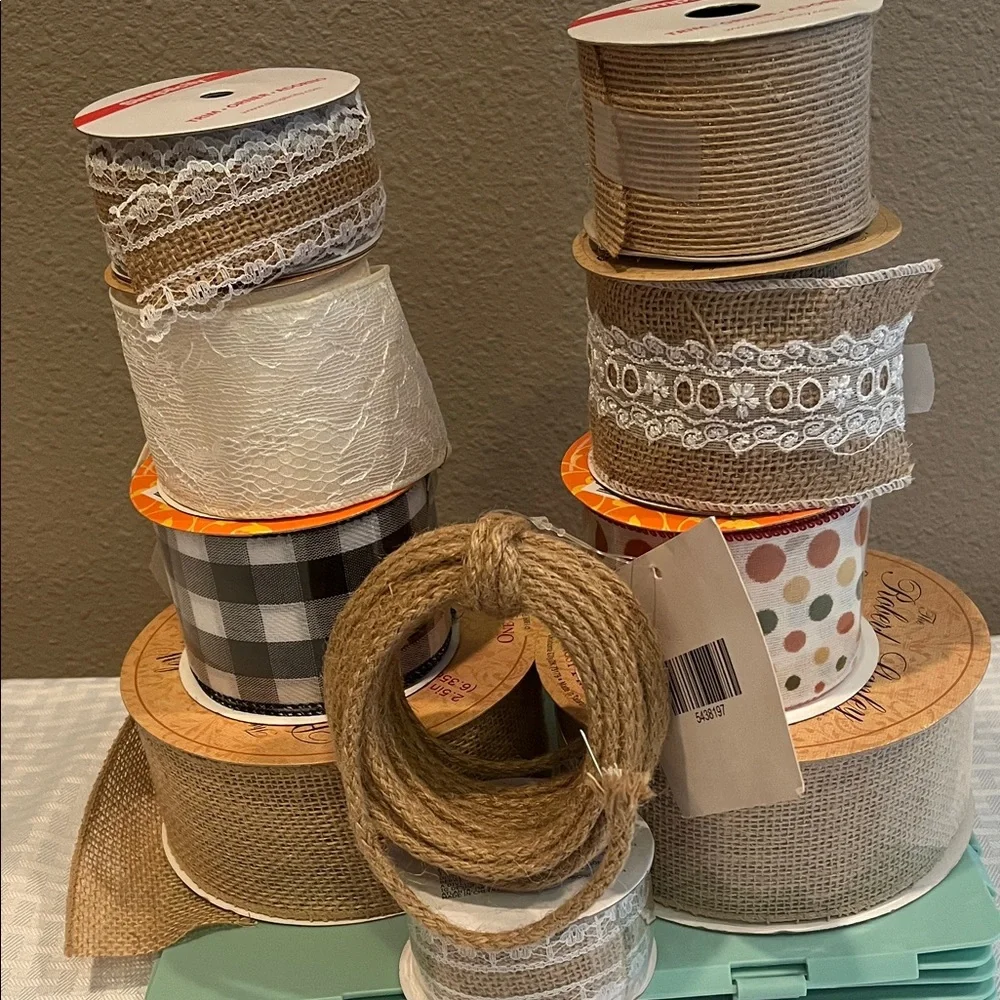 Assorted Burlap and Lace Ribbon Set - Picture 1 of 7